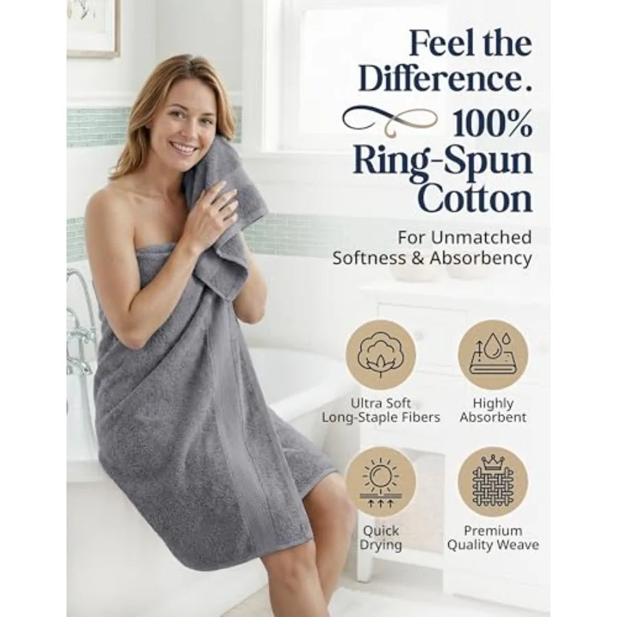 Luxury 16-Piece Bath Towel Set With Washcloths Included
