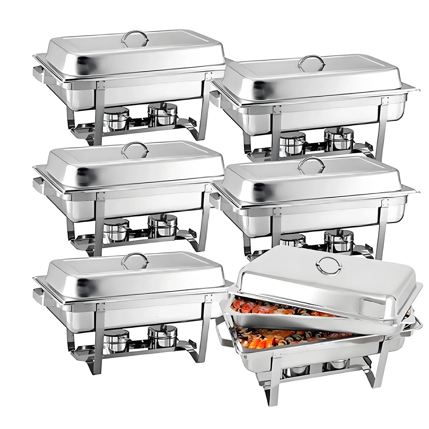 Stainless Steel Buffet Chafing Dish Set With Lids For Catering