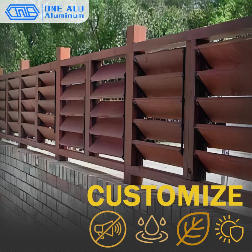 Outdoor Aluminum Louver Fence Panels Modern Privacy Security Fence