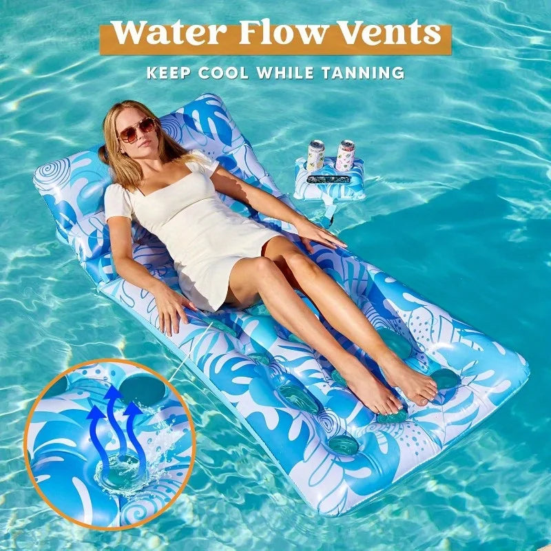 Joyfy Adjustable Backrest Pool Lounger Float With Cup Holders