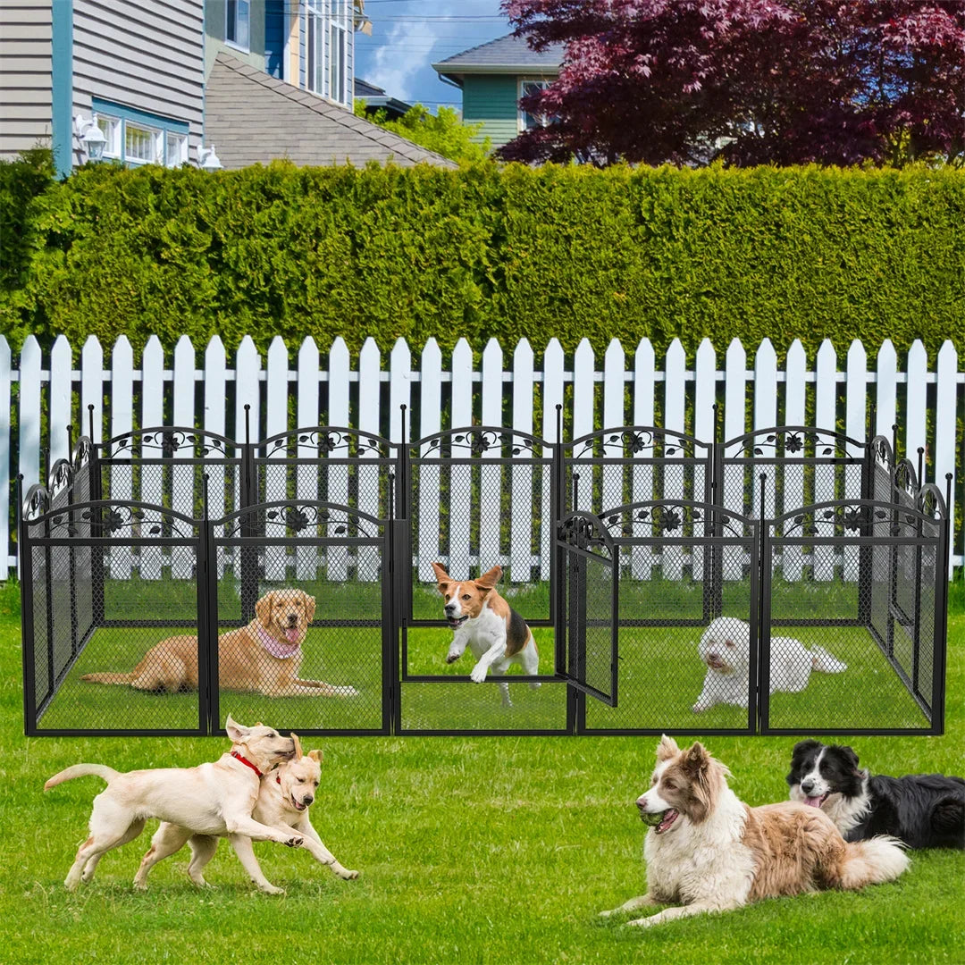 BINGOPAW 8-Panel Heavy Duty Dog Playpen Outdoor Indoor Metal Fence