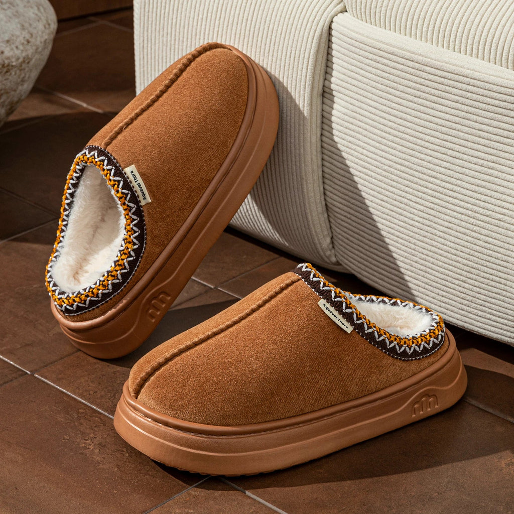 Winter Women's Slippers Boots Fashion Fuzzy Fur Anti-slip Soft Sole Outdoor Indoor Warm Comfort Men Plush Houseshoes Couple