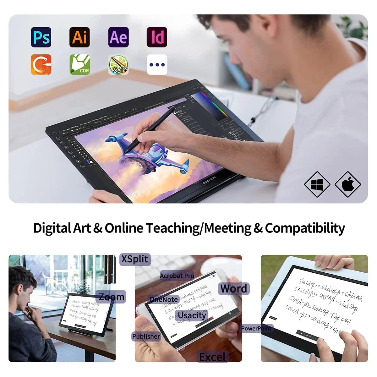 GAOMON PD2200 Pen Display With AntiGlare Screen And Adjustable Stand