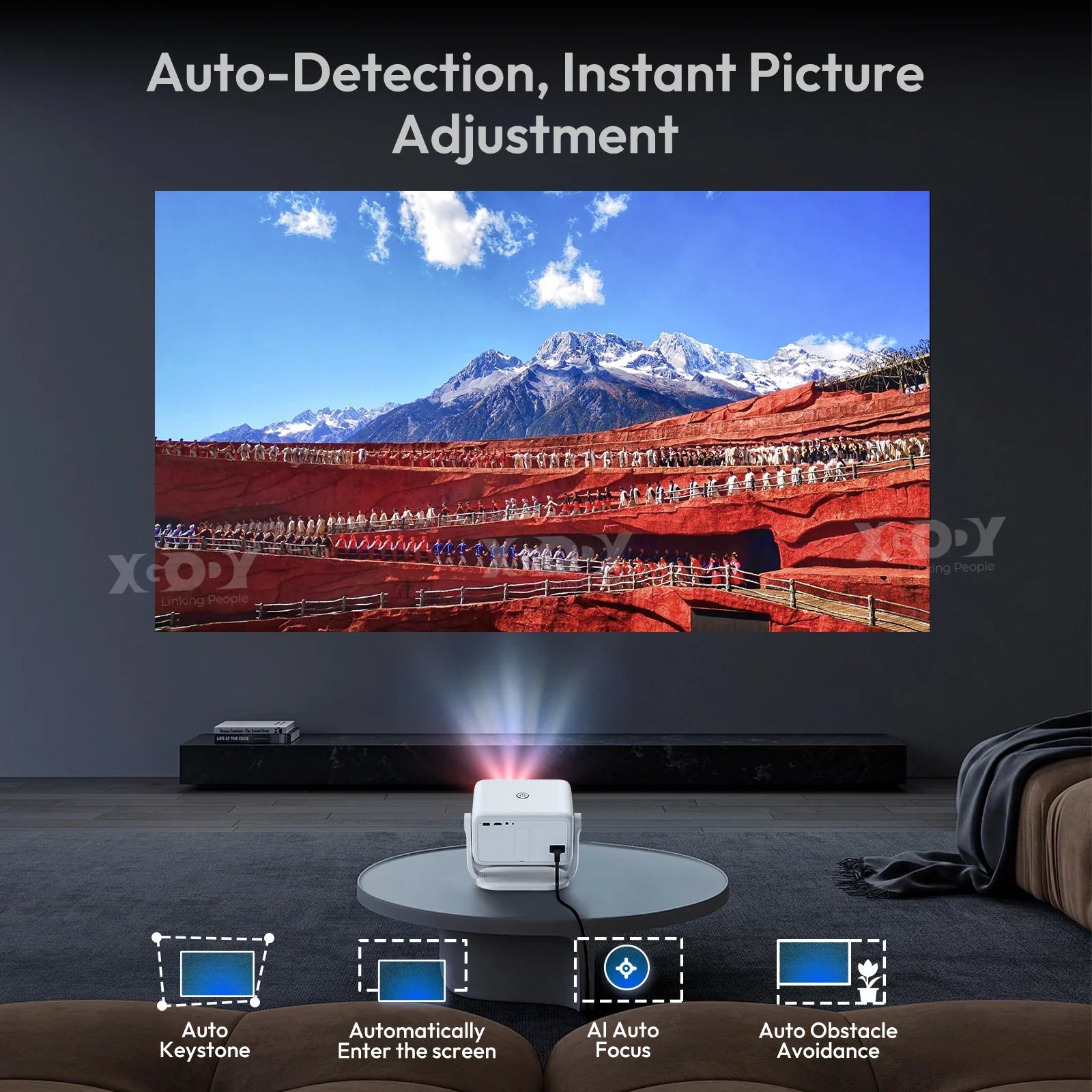 XGODY Netflix Official 4K Smart Projector With AI Voice Autofocus