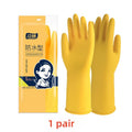 1 Pair Silicone Dishwashing Gloves – Rubber Scrubber Gloves for Household Kitchen Cleaning, Long & Durable