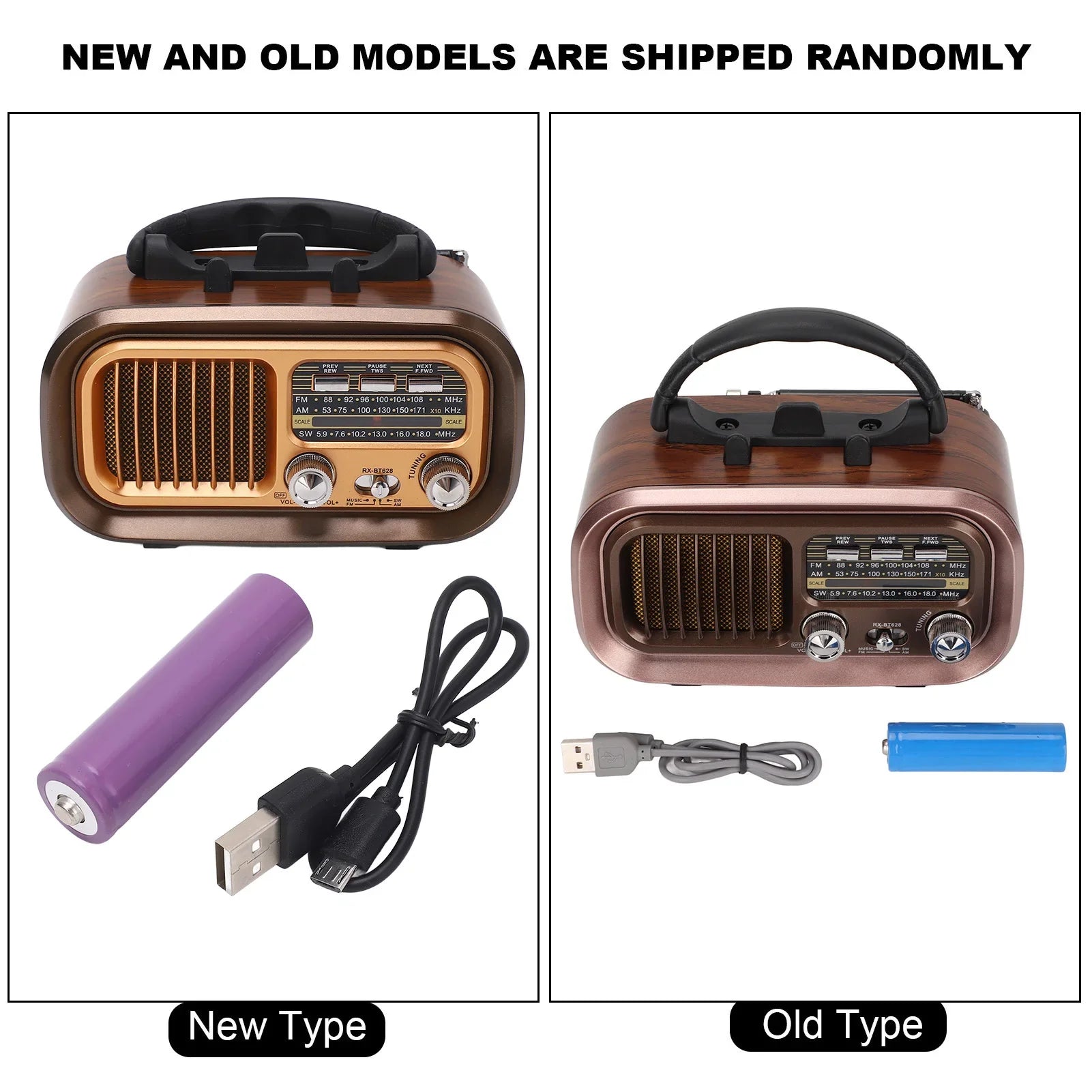 NNEOBA Bluetooth Vintage Radio Speaker Brown