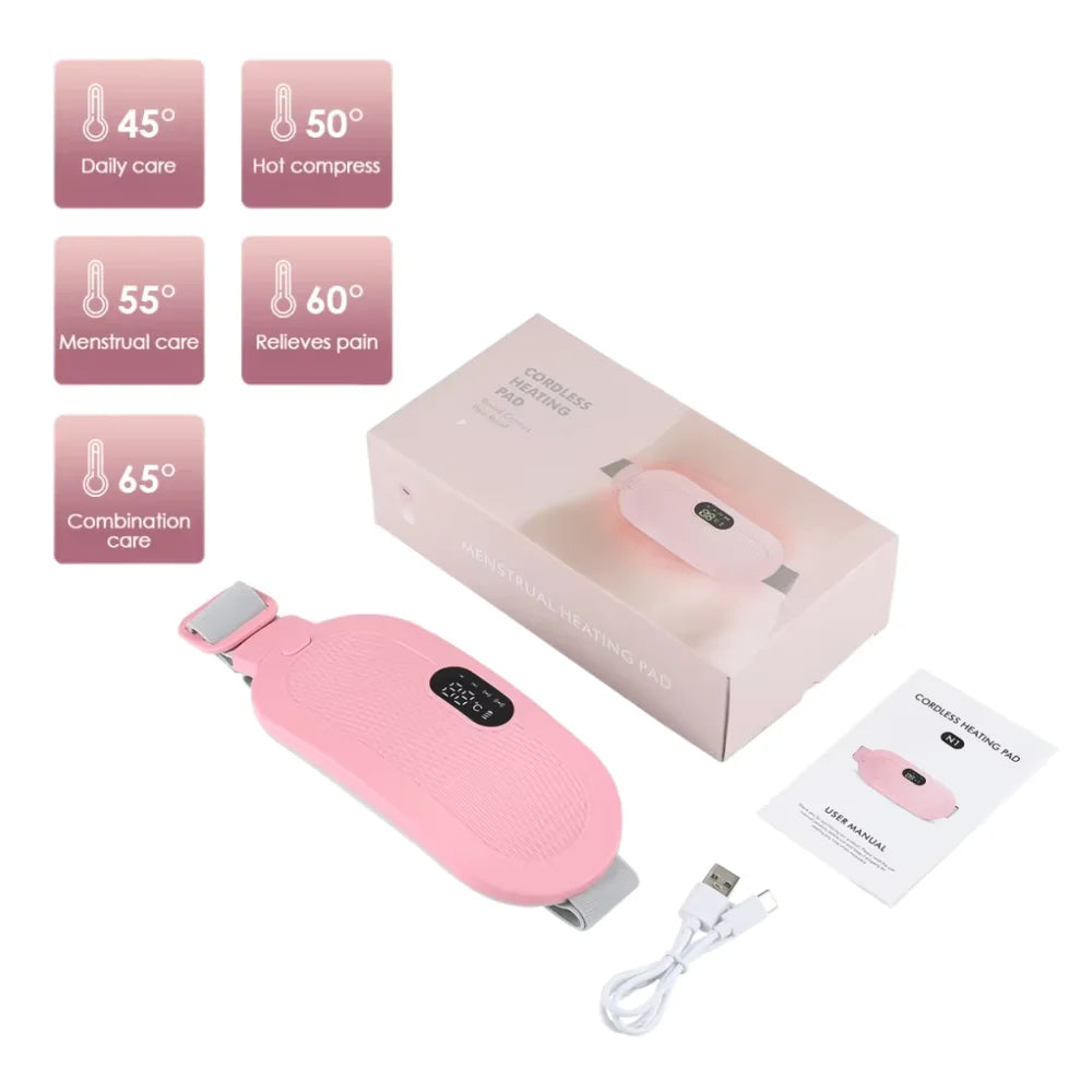 AGDOAD USB Menstrual Heating Pad With Abdominal Vibration Massager