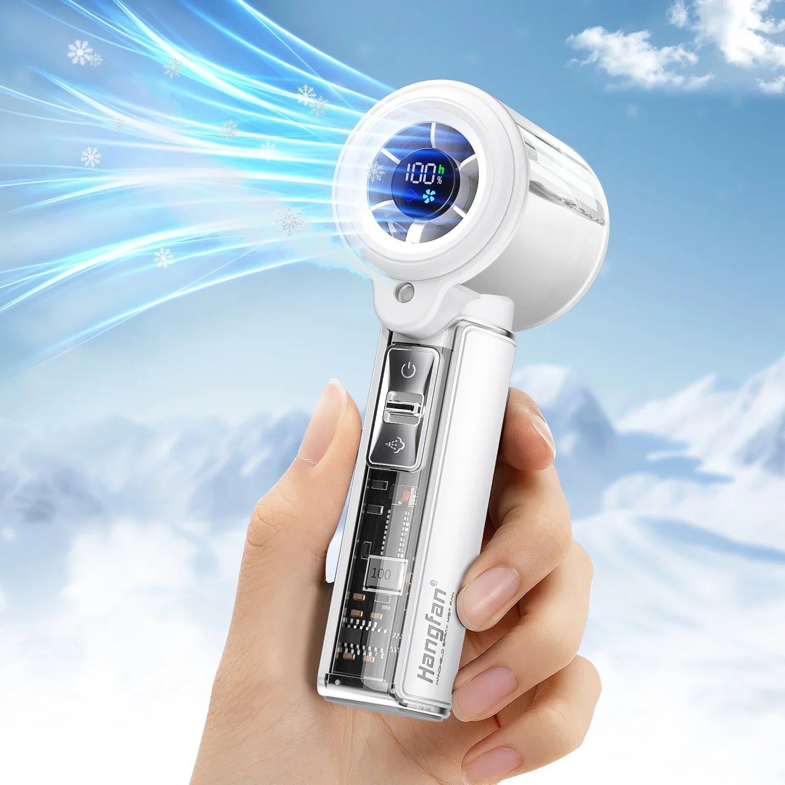 Hangfan Portable Spray Handheld Fan With USB Rechargeable Battery