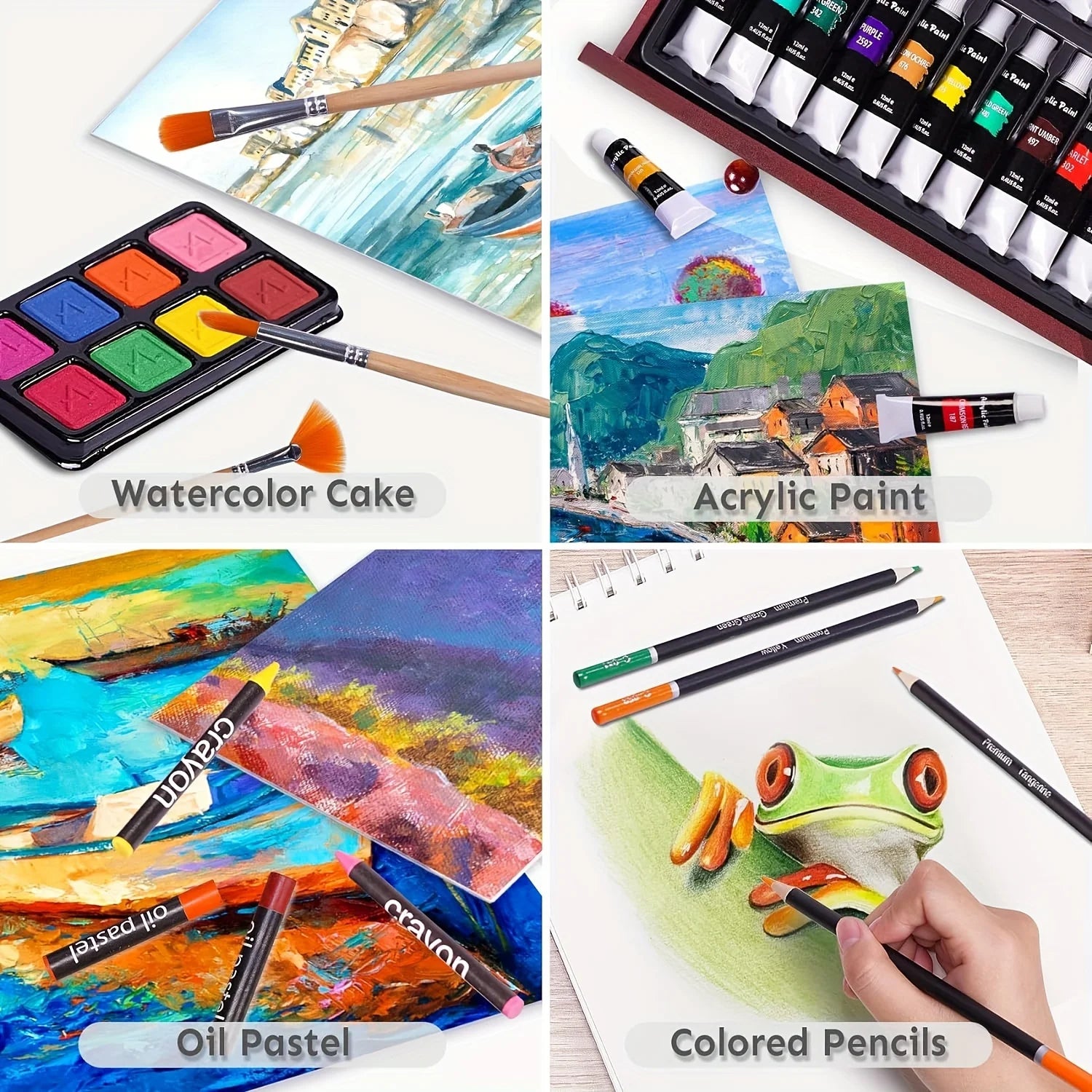 146 Piece Luxury Art Kit for Professionals With Crayons Pencils