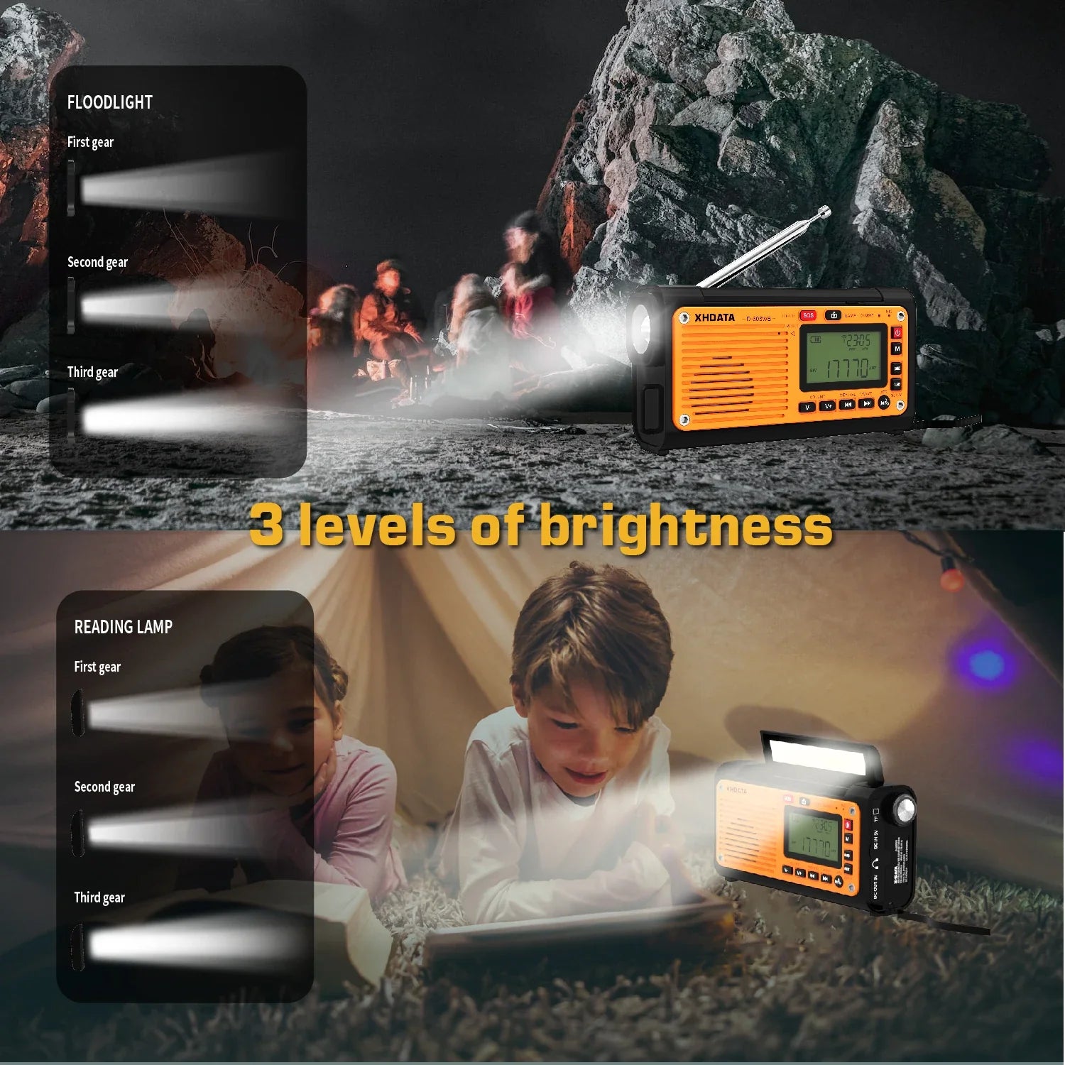 NNEOBA Emergency Crank Weather Radio Black