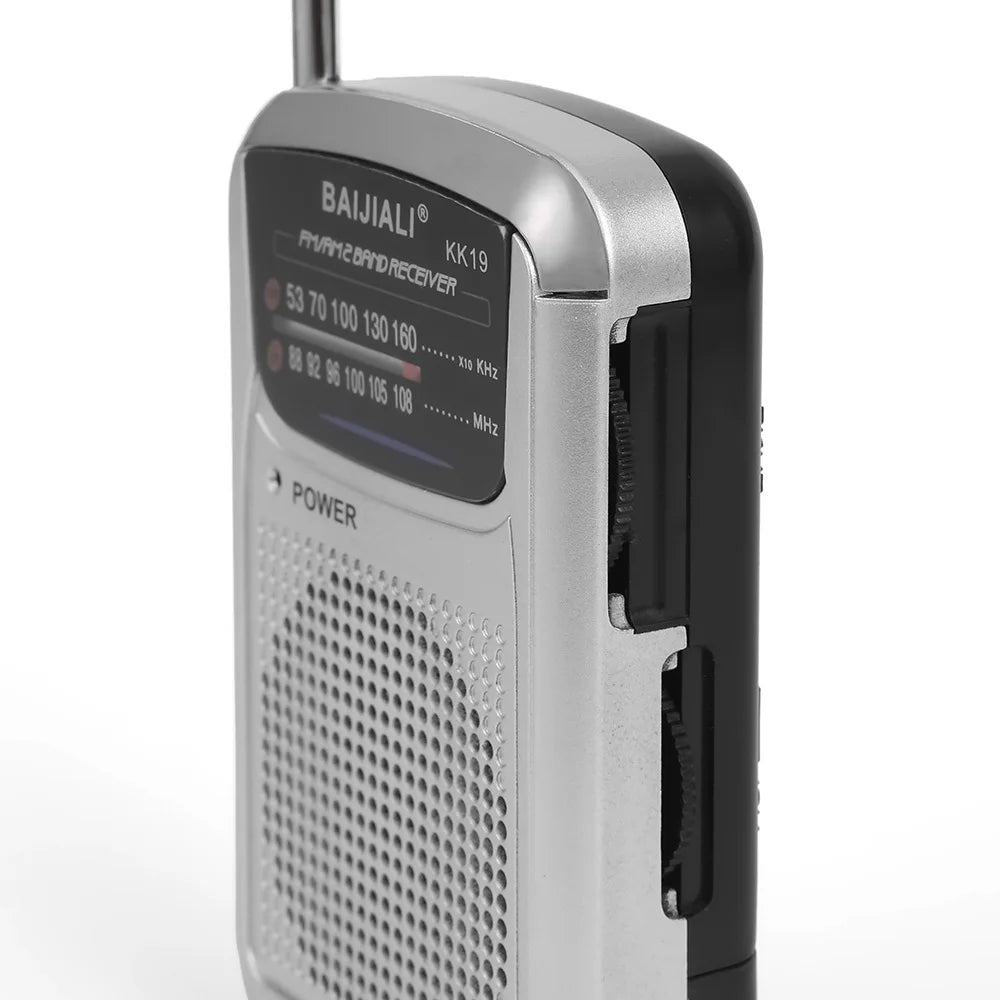 NNEOBA Full Band Portable Mini Pocket Radio Silver