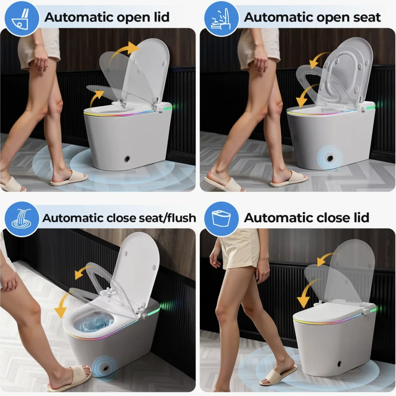 Wansid Nordic Smart Toilet With Bidet Auto Open Lid