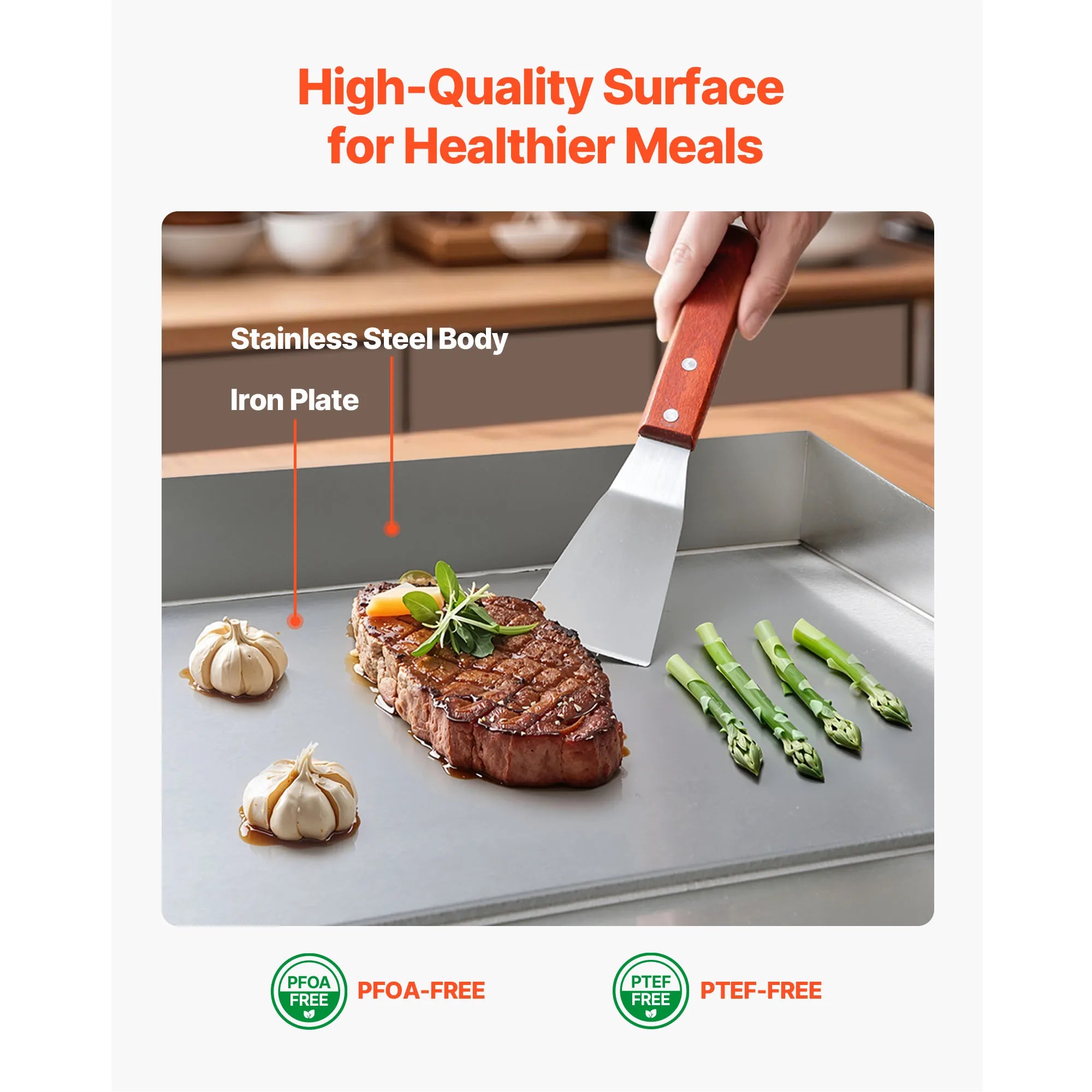 SucceBuy Commercial Electric Griddle 3200W Stainless Steel Countertop Grill