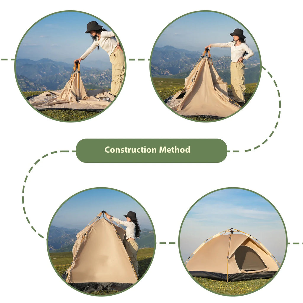 Pakicetus Windproof Family Camping Tent Lightweight Easy Setup