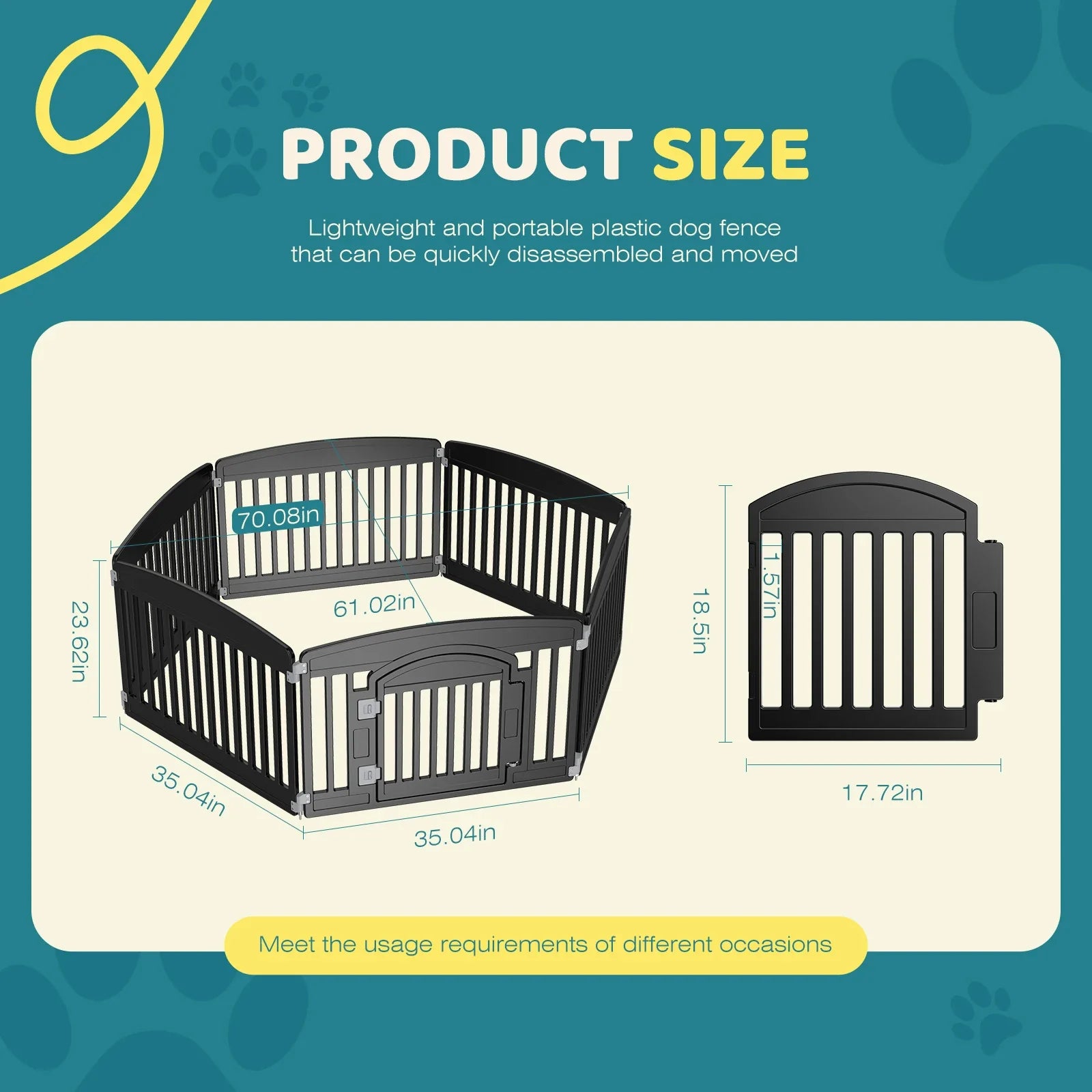 JHK Plastic Dog Playpen Expandable Pet Fence Indoor Outdoor