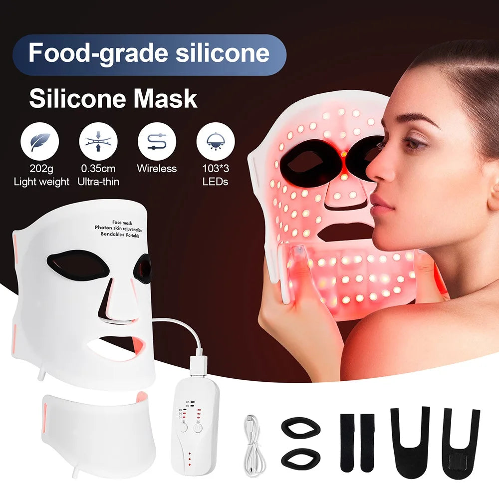 Foreverlily Silicone LED Mask With Neck For Infrared Therapy