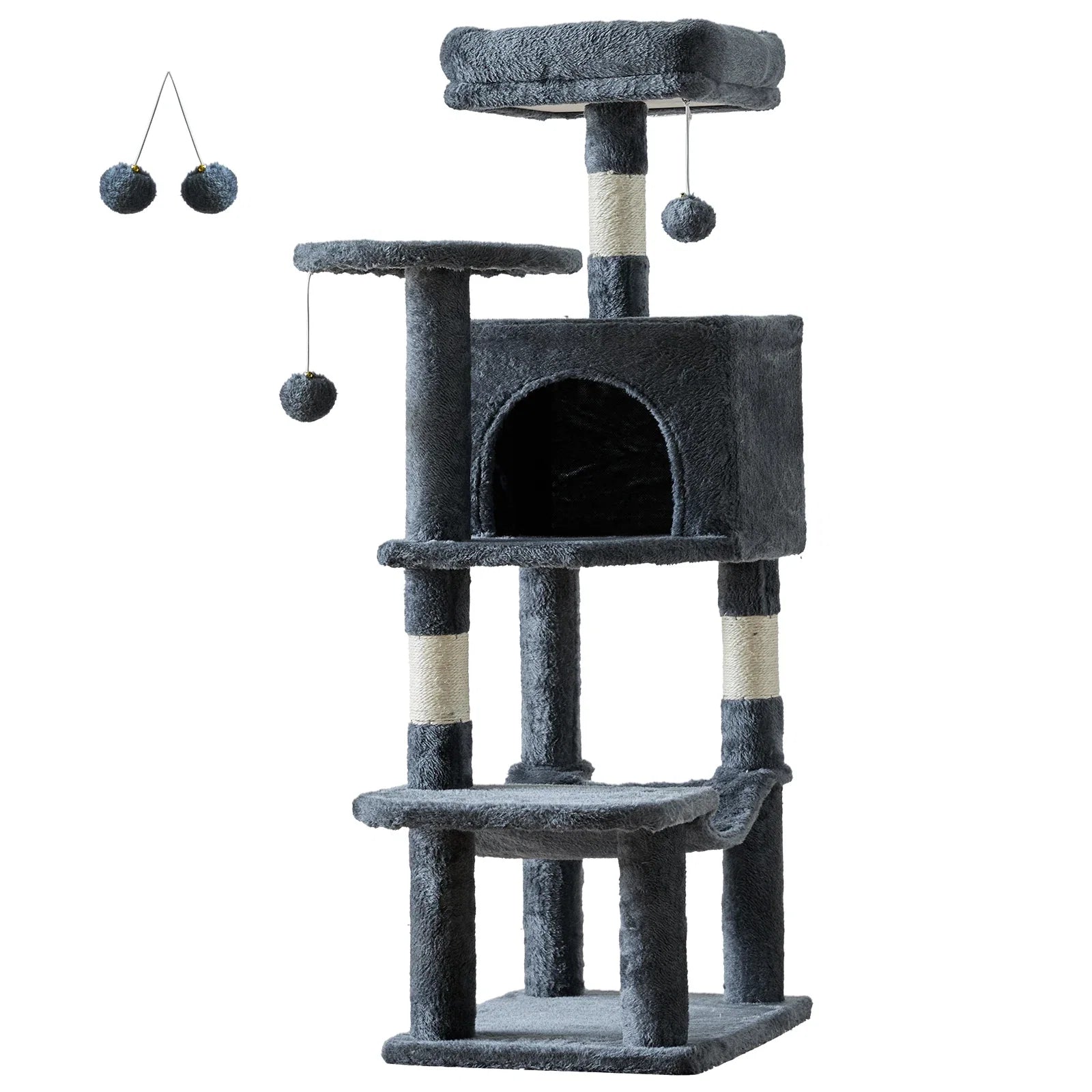JHKCN Cat Tree Tall Multi-Cat Climbing Tower Sisal Posts