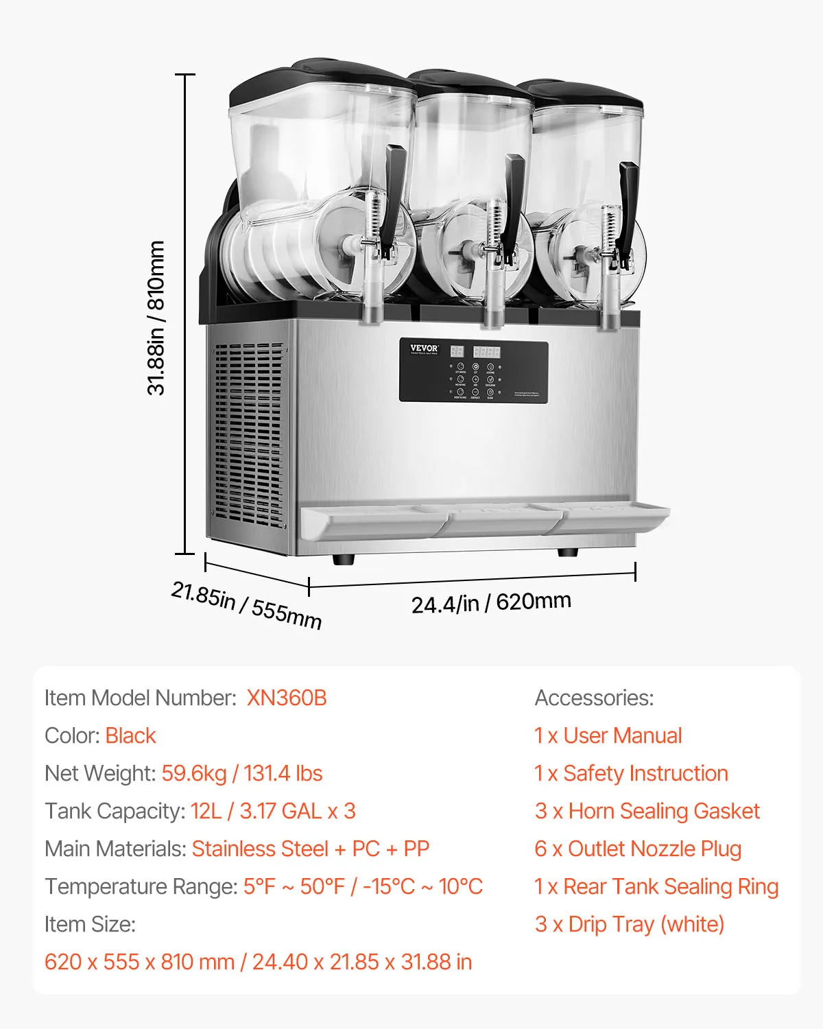 VEVOR SucceBuy Commercial Slushy Machine For Restaurants And Parties