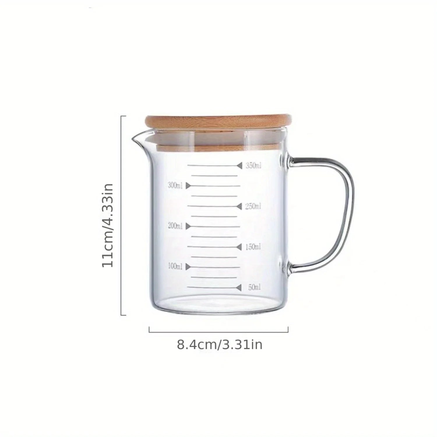 Glass Measuring Cup Jug With Lid And Insulated Handle