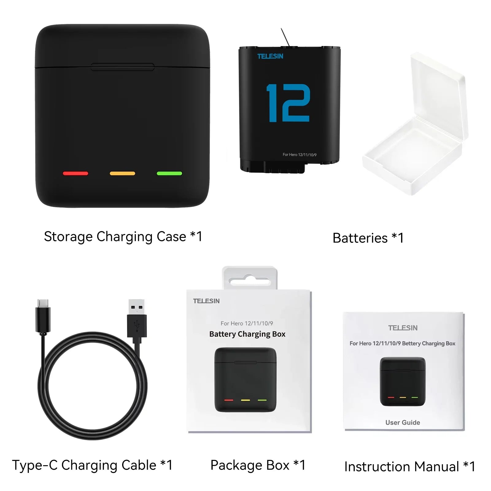 NNEOBA GoPro Battery & Fast Charger Set