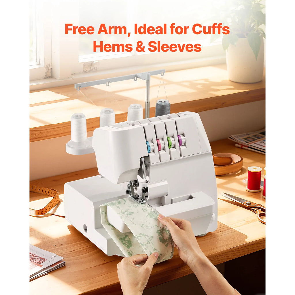 SucceBuy Serger Overlock Sewing Machine 1250 SPM 2-3-4 Thread
