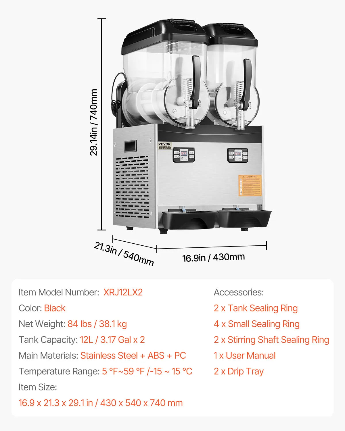 VEVOR SucceBuy Commercial Slushy Machine For Restaurants And Parties
