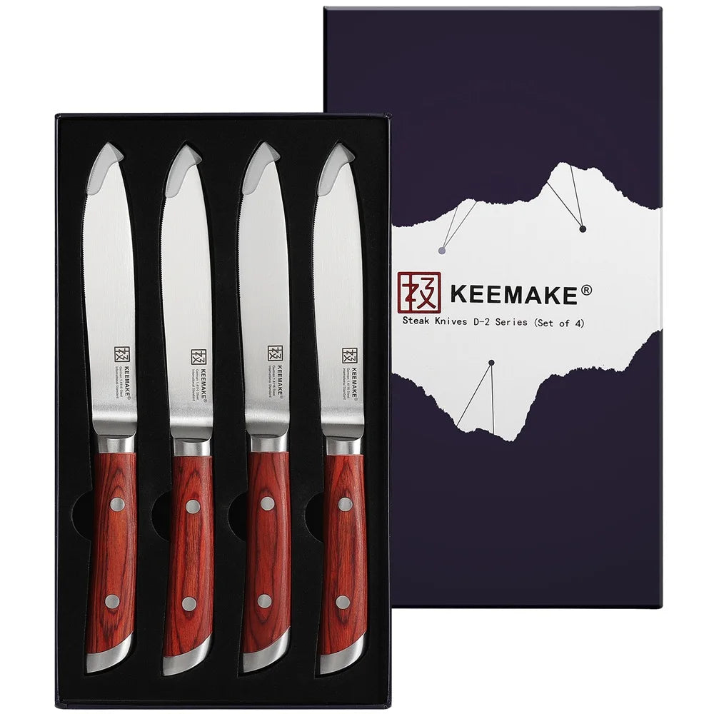 Keemake 4 Piece Stainless Steel Steak Knife Set Ultra Sharp