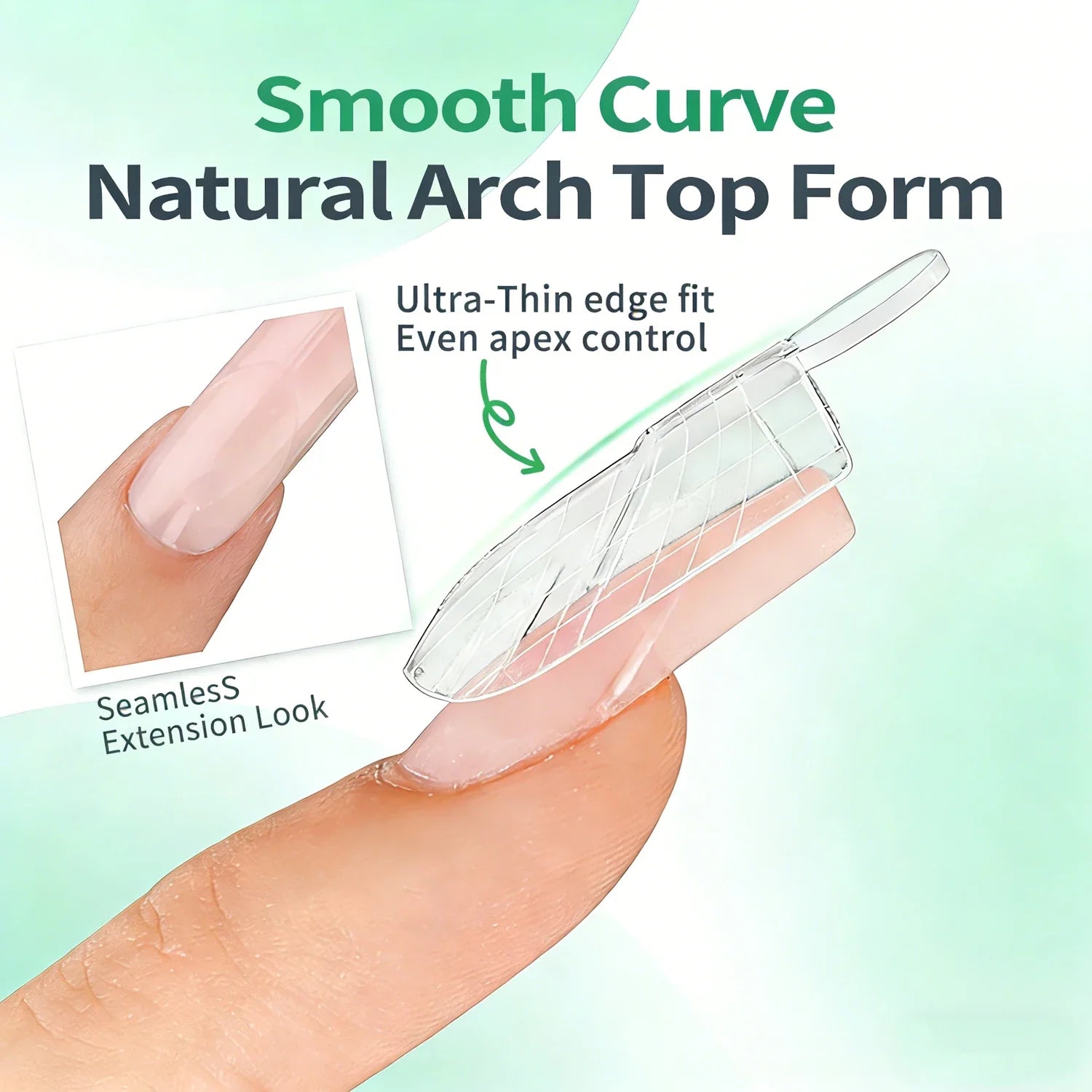 Nailpop French Line Dual Forms Nail Extension Tips Matte Inner F1 Molds 140Pcs