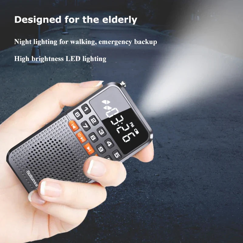 FM Mini Radio with Dual Antenna Black