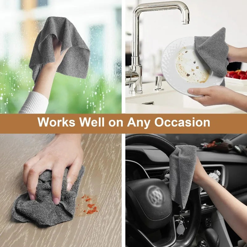 Reusable Microfiber Cleaning Cloths Roll of 50 for Kitchen Use