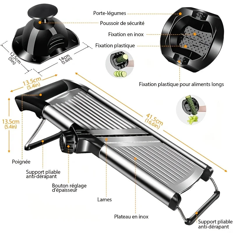 AEDG Stainless Steel Mandoline Slicer With 5 Blades