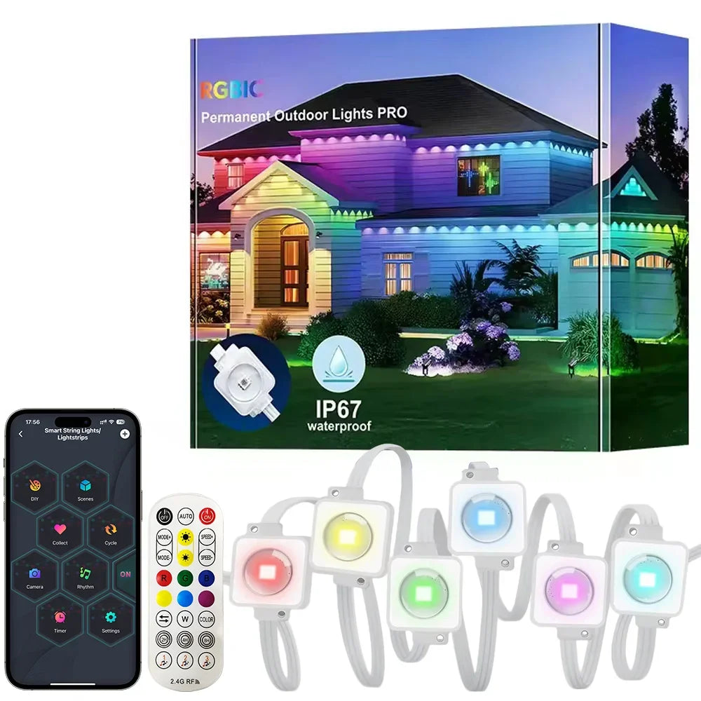 MIMIRGB Outdoor LED String Lights IP67 Waterproof With App Control