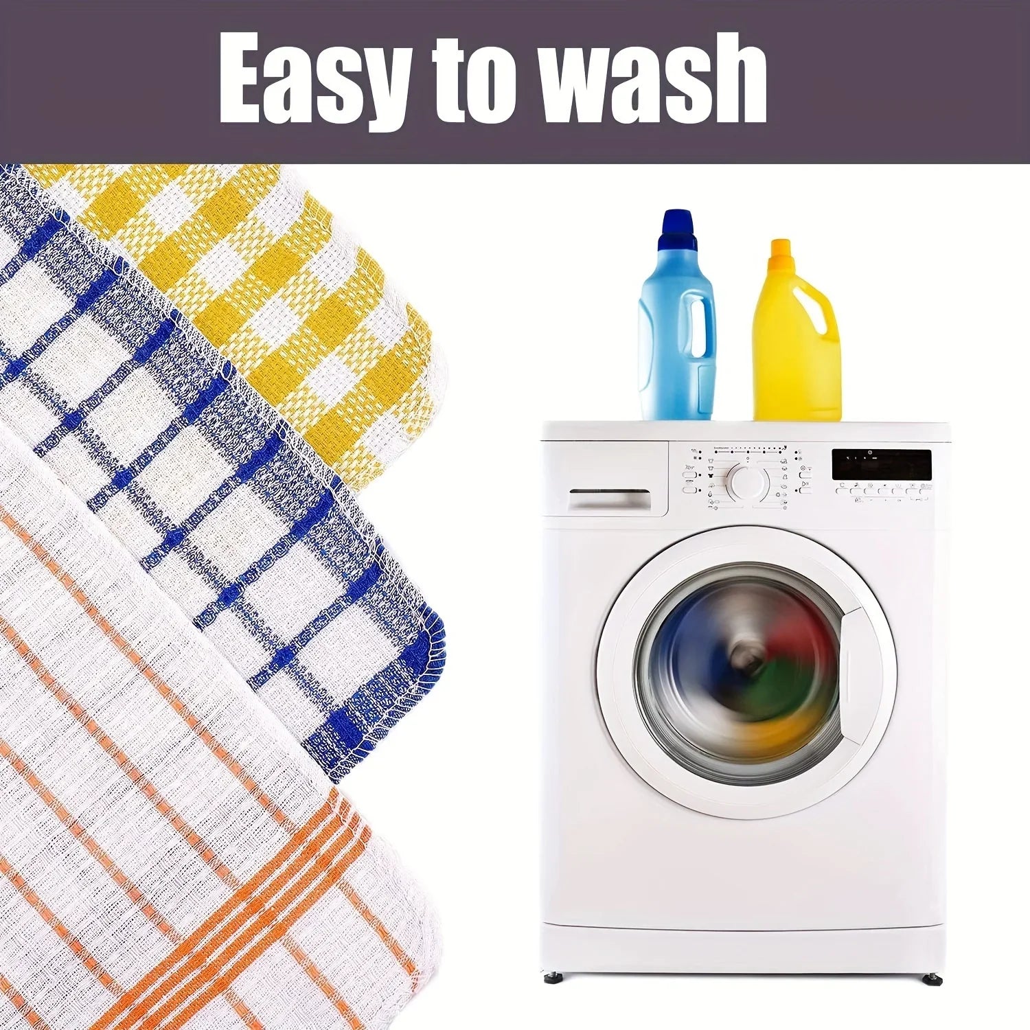 Plaid Microfiber Kitchen Towels Pack For Absorbent Dishcloths