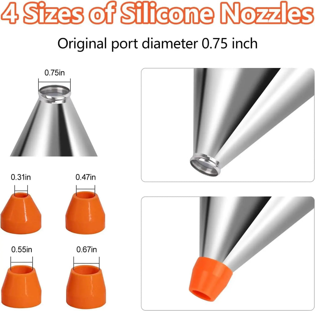 Pancake Batter Dispenser With 4 Nozzles Multi Caliber Stainless Steel Stand