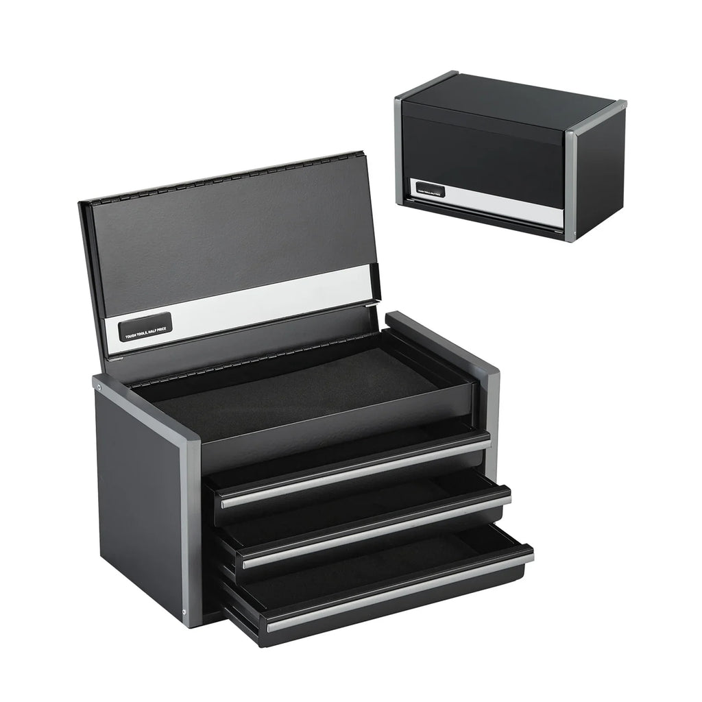 SucceBuy 3 Drawer Metal Tool Box With Ball Bearing Slides
