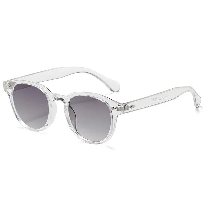 Retro Round Sunglasses Rivet Design UV400 Leopard Print