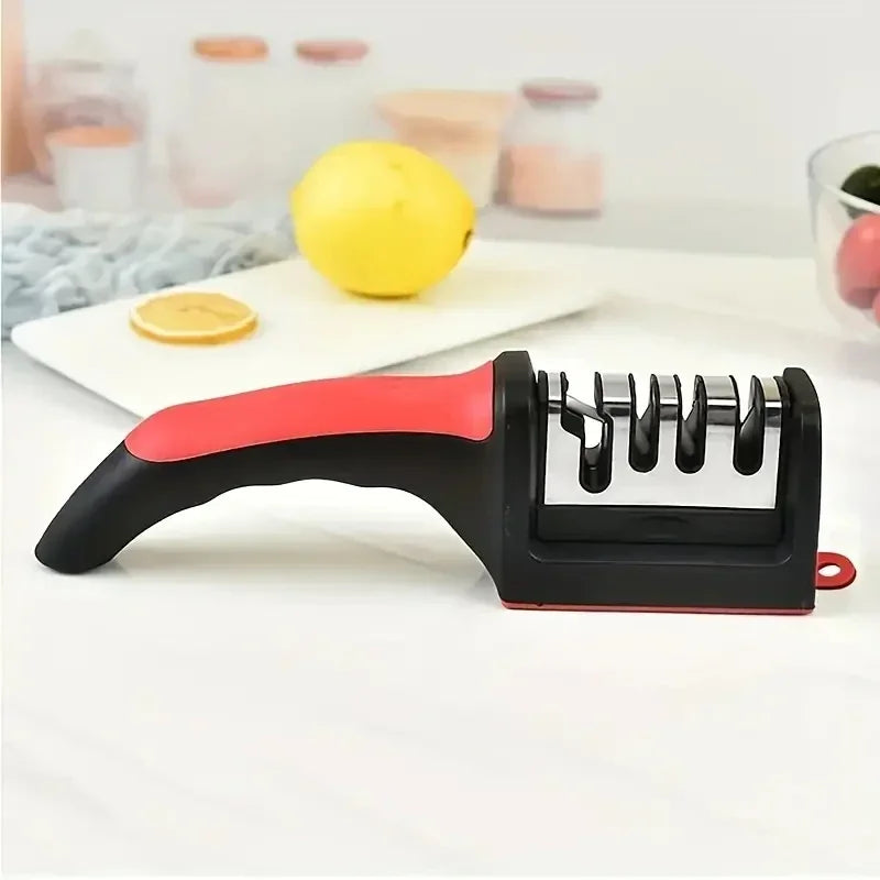 Three Segment Knife Sharpener For Kitchen Knives Stainless Steel