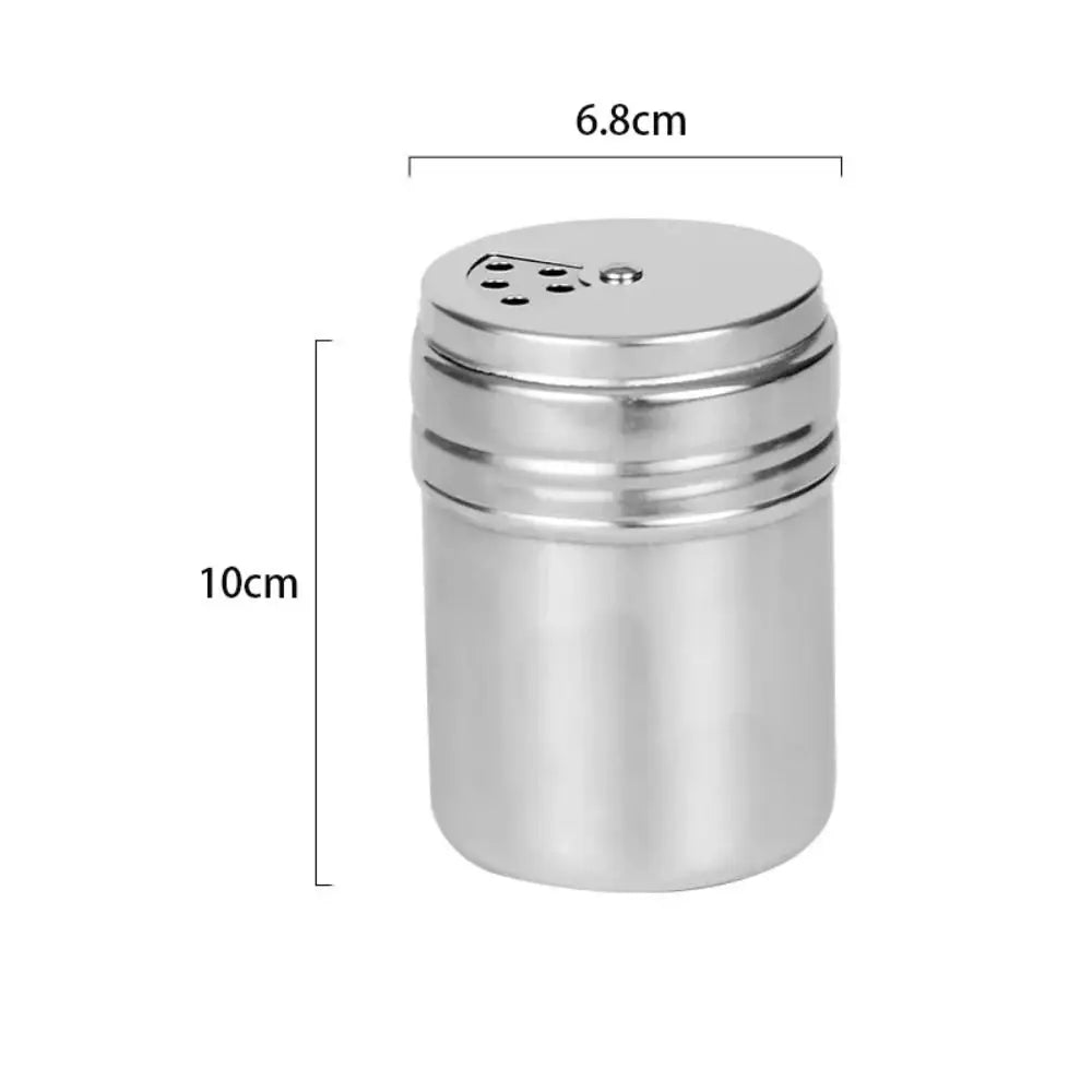 Stainless Steel Spice Jar With Rotating Cover Salt Sugar Shaker