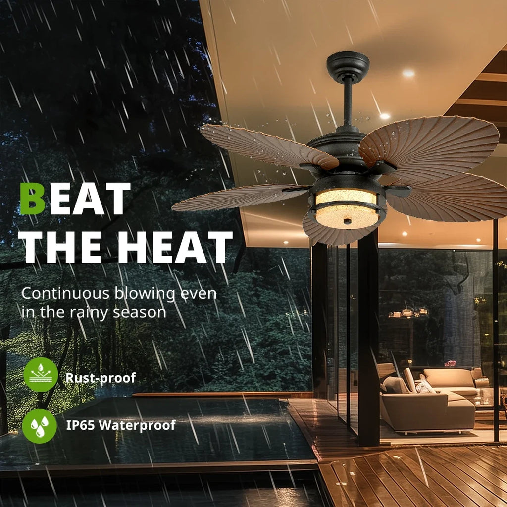 Orison Outdoor Ceiling Fan With Lights Dimmable LED 6 Speed