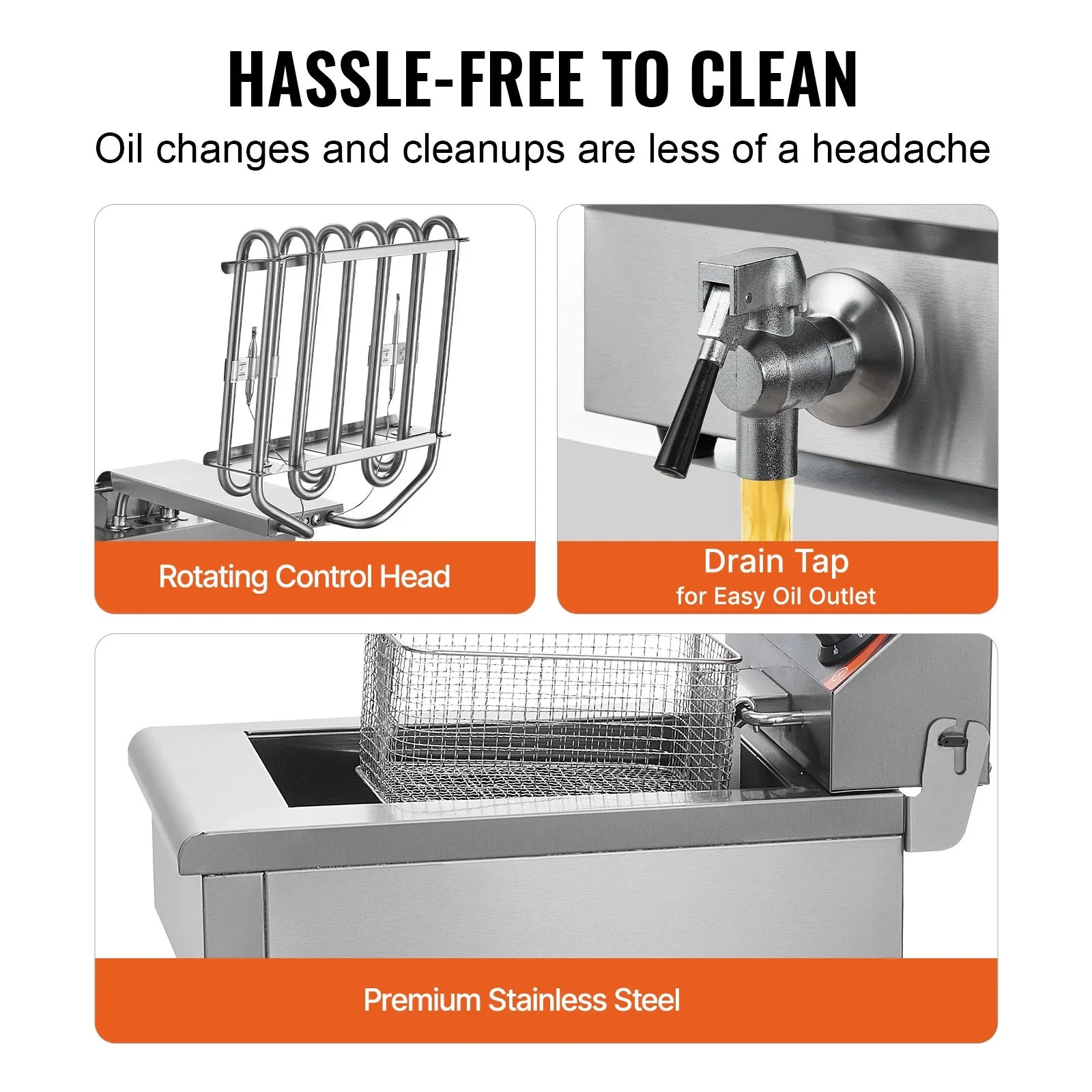 SucceBuy Electric Deep Fryer With Dual Removable Tanks