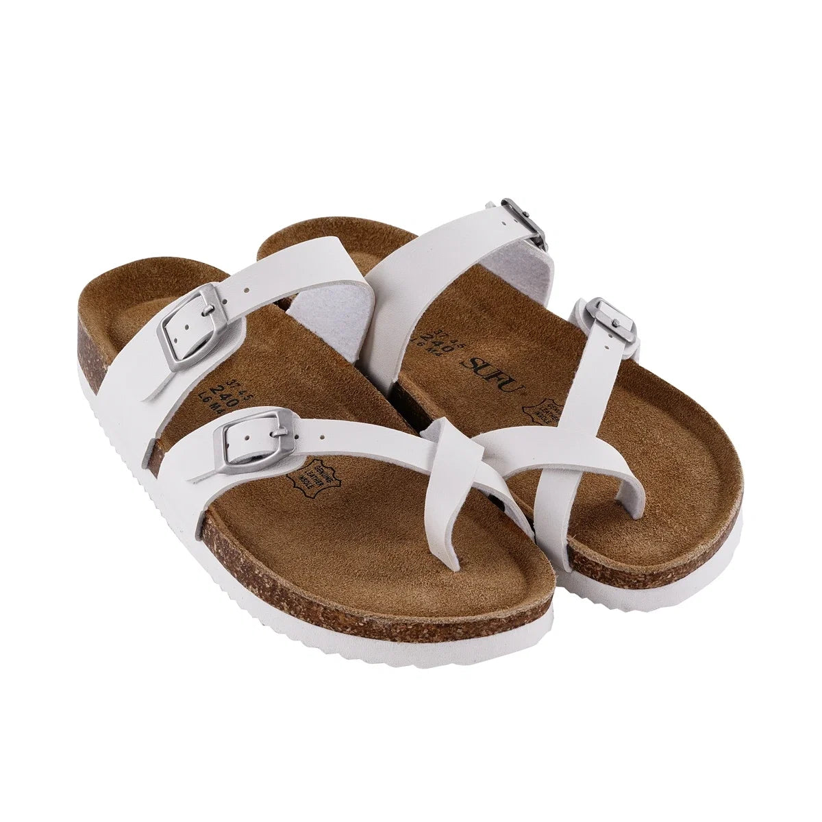 Natural Leather Buckle Sandals For Women Non Slip Outdoor Beach