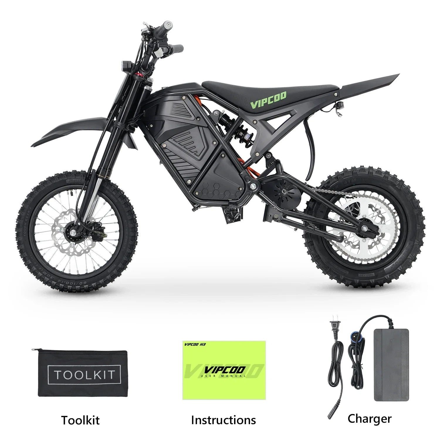 VIPCOO H3 Electric Dirt Bike 3500W 48V 23Ah Fat Tire