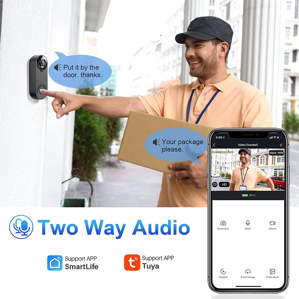 NNEOBA 1080P WiFi Wireless Video Doorbell Camera