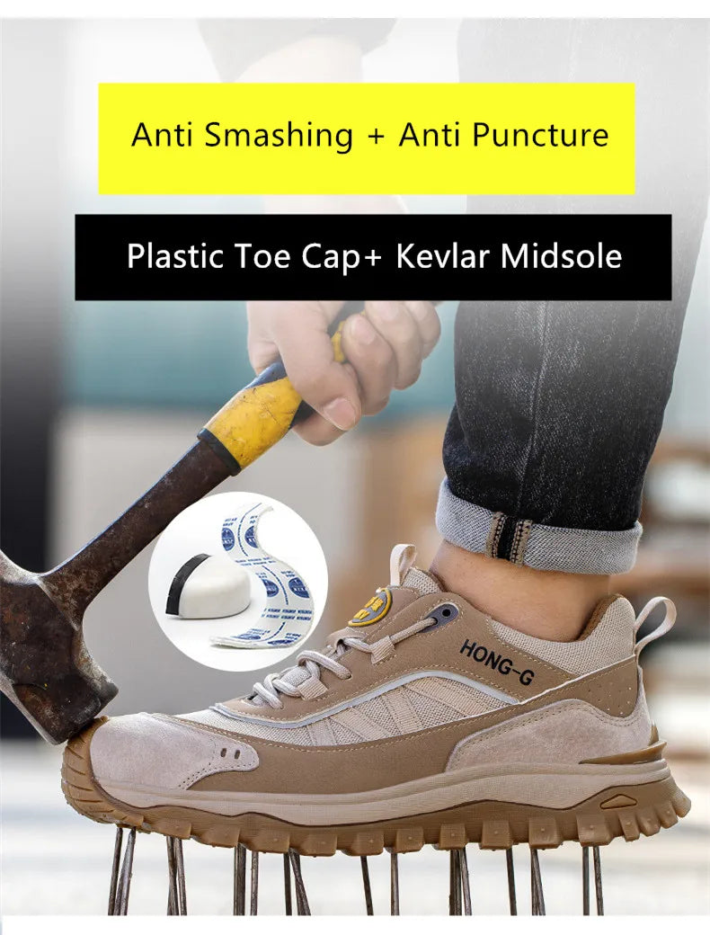 Iairay Insulated Safety Shoes Plastic Toe Cap For Men