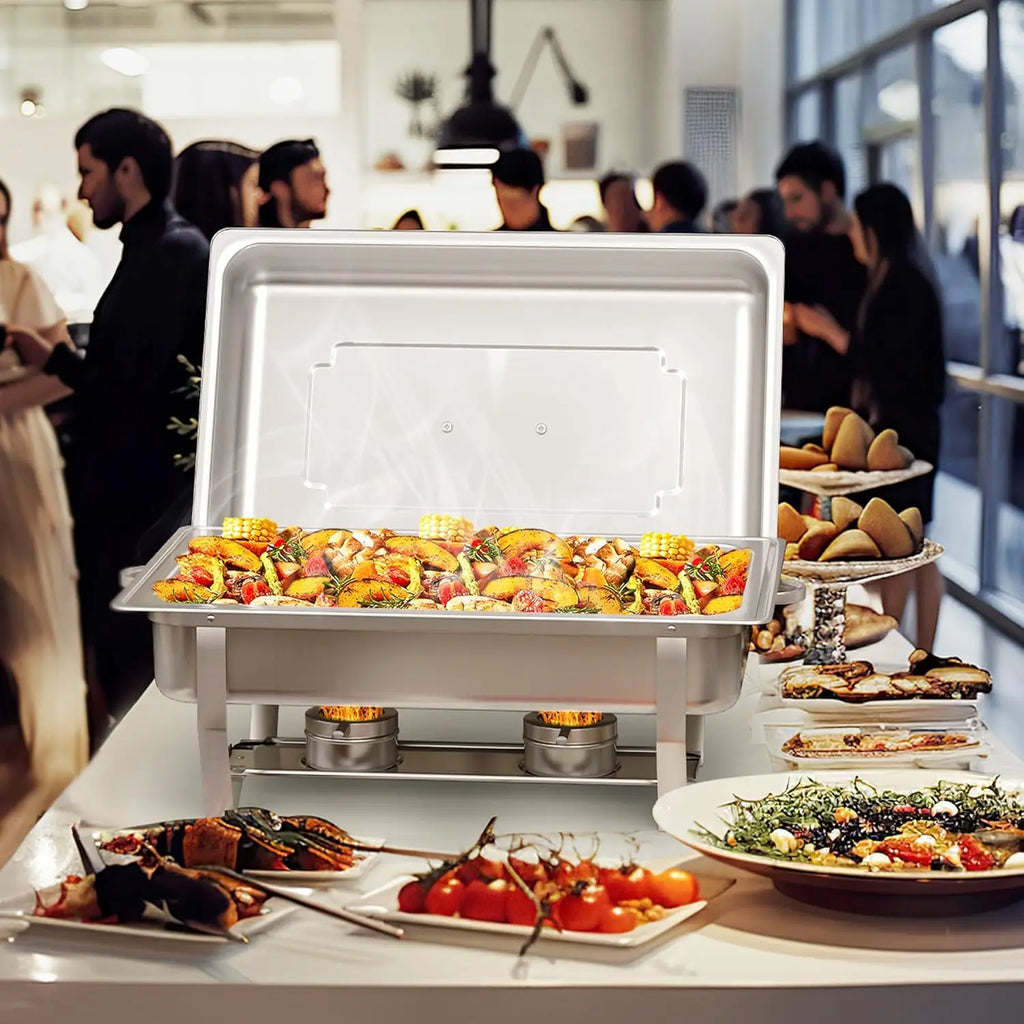 Stainless Steel Buffet Chafing Dish Set With Lids For Catering