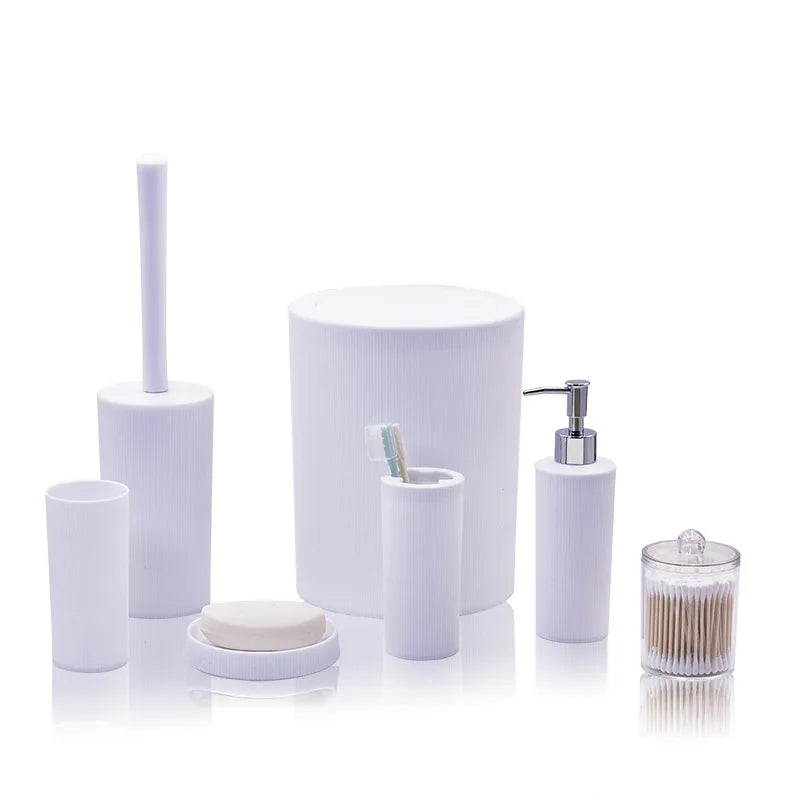 Modern Plastic Bathroom Accessories Set With Soap Dish And Toothbrush Holder
