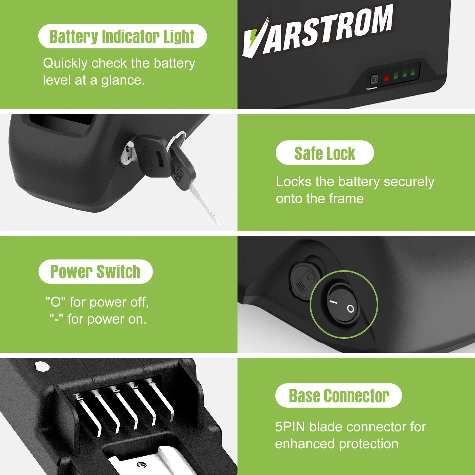 Varstrom Ebike Battery 48V 20Ah 40A BMS Downtube Pack