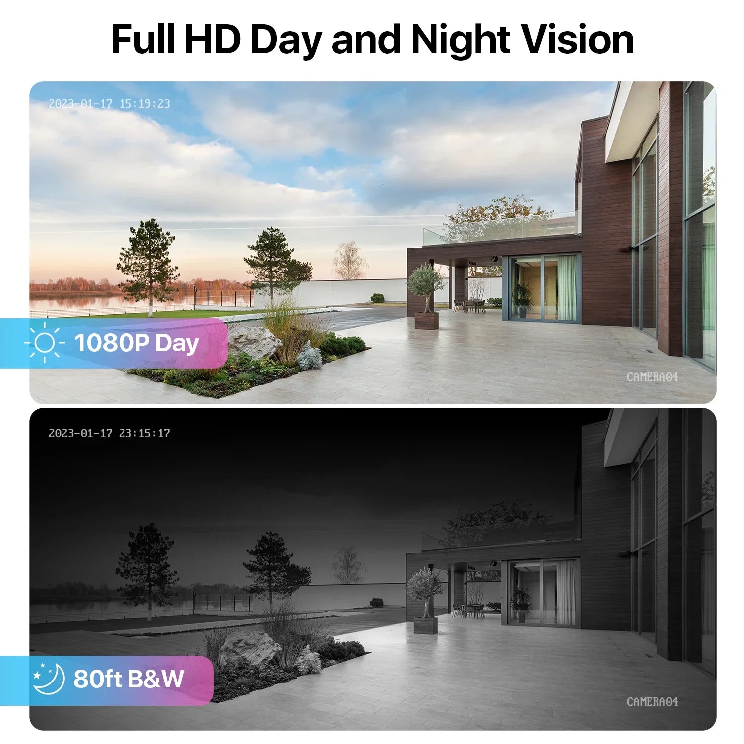 ZOSI 8-Channel AI Security Camera System With Human Vehicle Detection