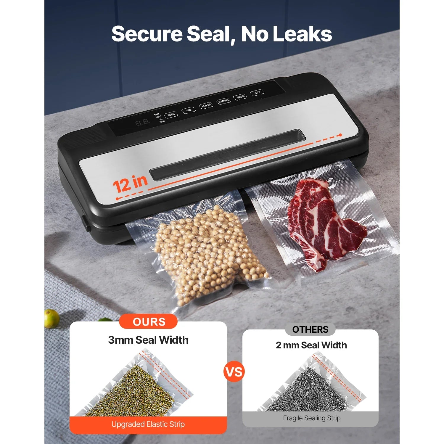 SucceBuy 80Kpa 120W Vacuum Sealer Machine 7-in-1 With Free Bags