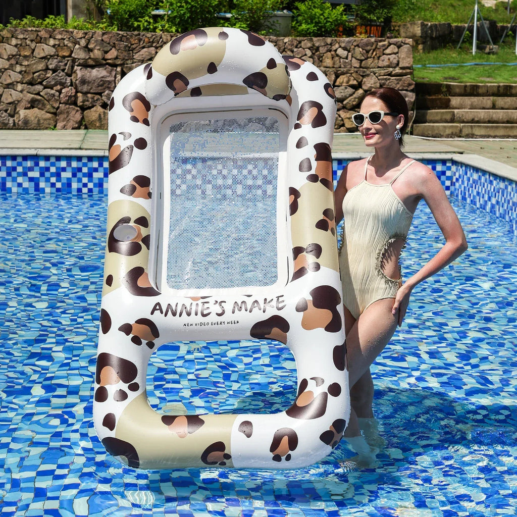 Inflatable Pool Float With Cup Holders And Sun Canopy